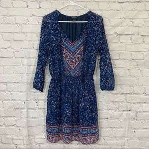 Lucky brand long sleeve patterned dress